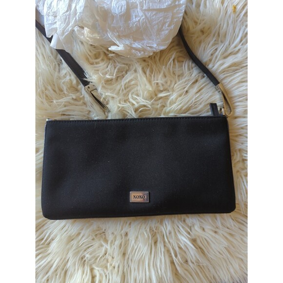 NWOT XOXO Black Clutch Purse with detachable strap  Cloth Small Shoulder Bag - Picture 1 of 5